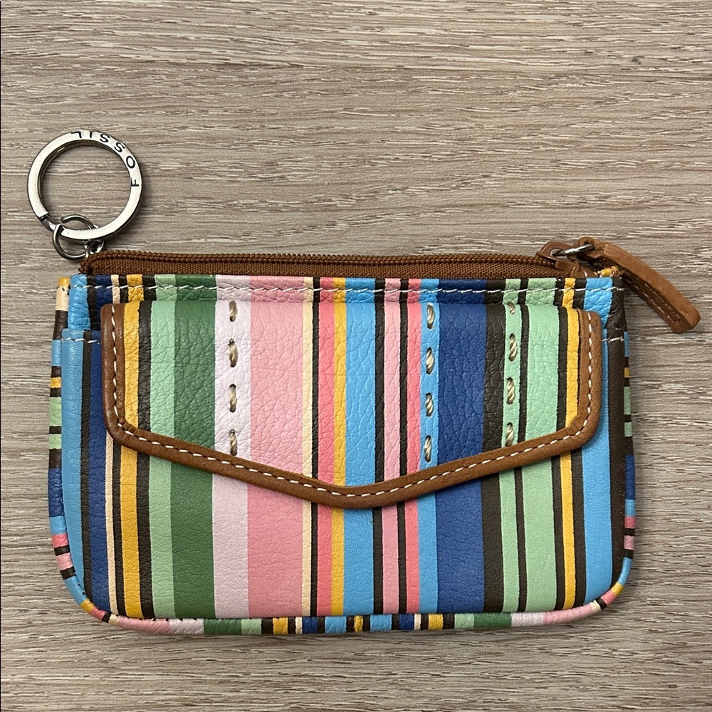Fossil Colorful Striped Keychain Wallet